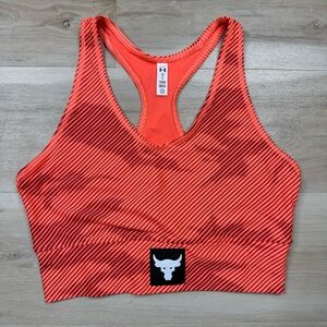 Under Armour Project Rock HeatGear Sports Bra 1371369-824 Women's Size Large